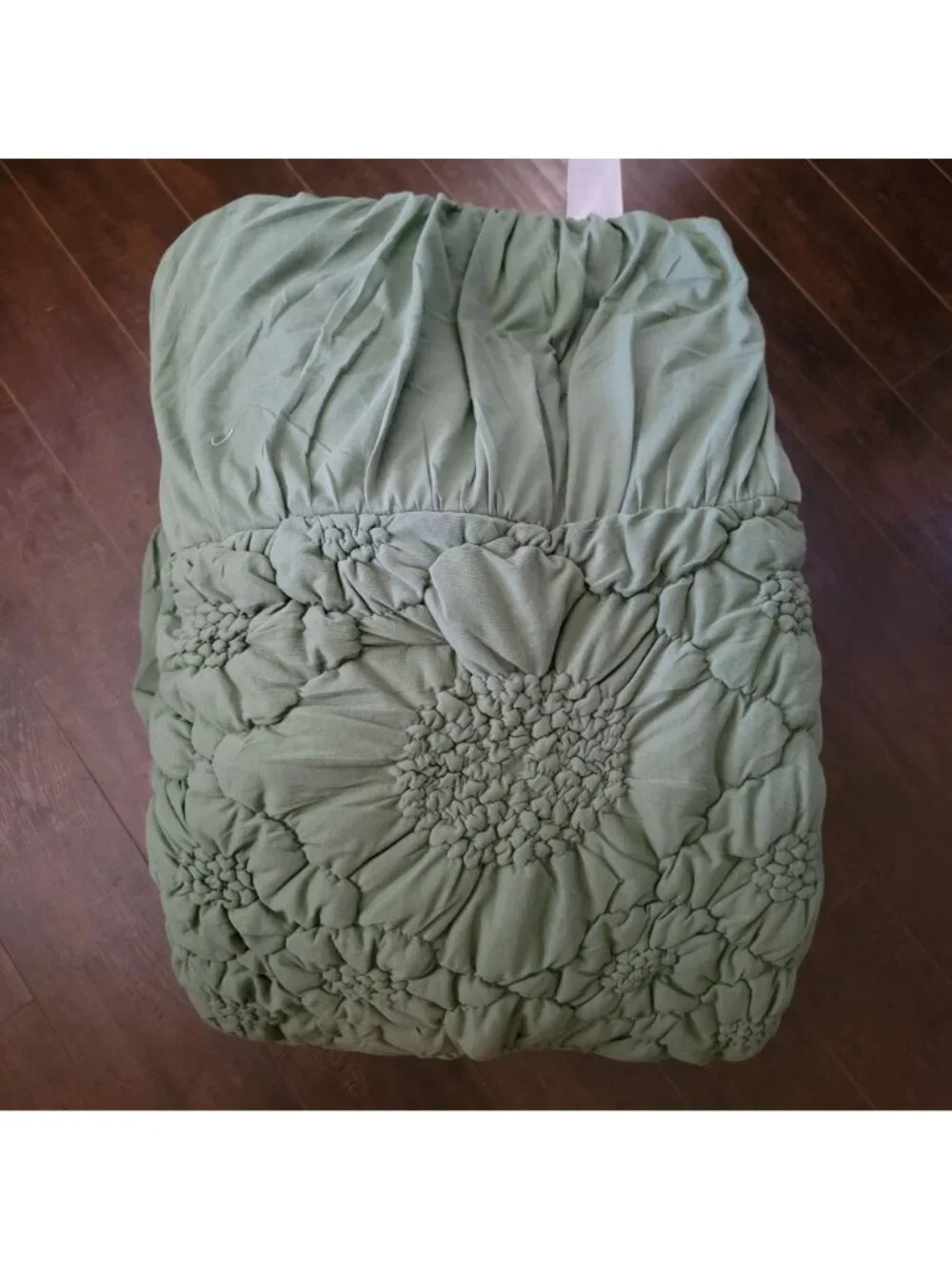 Anthropologie Dahlia Cotton Jersey Floral Quilt King Sage Boho Chic Cottagecore